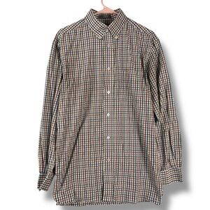 Daniel Cremieux Shirt Mens M Medium White Plaid Check Button Down Longsleeve